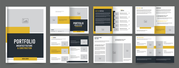 Multipurpose clean and modern architecture brochure, Portfolio template - obrazy, fototapety, plakaty