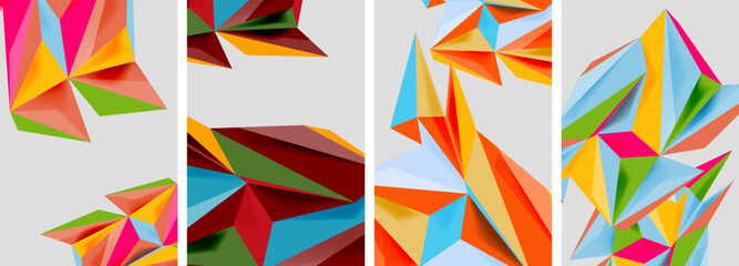 Triangle low poly mosaic posters. Vector illustration For Wallpaper, Banner, Background, Card, Book Illustration, landing page