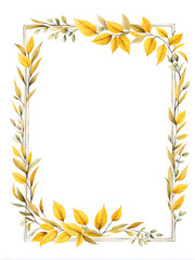 yellow-leafy-frame-minimalist-watercolor-illustration-sharp-focus-intricate-details-no-back