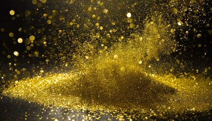 Fototapeta na wymiar Dazzling Delight: Golden Glitter Magic in the Air