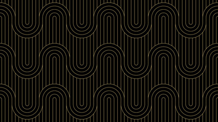 Luxury gold background pattern seamless geometric wave line circle abstract design vector. Christmas background. - 715302063