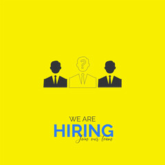 We are hiring join to the team announcement. Hiring recruitment open vacancy design. we,re hiring creative post.