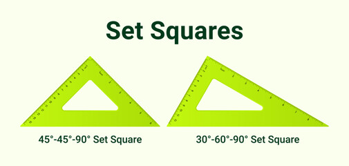 Set Squares Vector Illustration