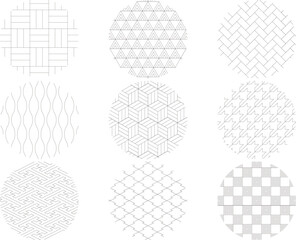 Japanese Pattern Set, Round, without frame