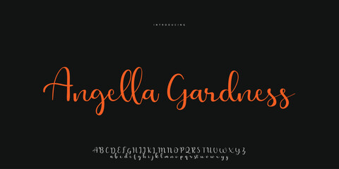 Abstract Fashion font alphabet. Minimal modern urban fonts for logo, brand etc. Typography Calligraphy typeface uppercase lowercase and number. vector illustration
