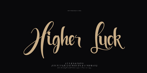 Abstract Fashion font alphabet. Minimal modern urban fonts for logo, brand etc. Typography Calligraphy typeface uppercase lowercase and number. vector illustration
