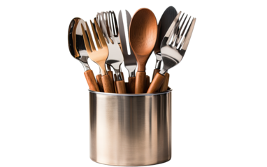 Enhancing Kitchen Spaces with the Versatility and Order of Holders on a White or Clear Surface PNG Transparent Background.