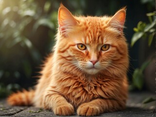 Naklejka na ściany i meble A lovely and adorable orange cat