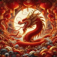 Chinese New Year Splendor: Grand Celebration of the Dragon Zodiac