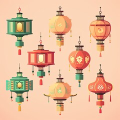 Fototapeta na wymiar Vector Illustration of Chinese Lantern