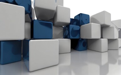 3d blue cubes