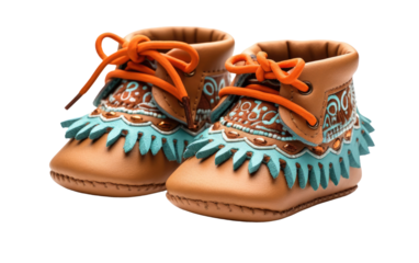 Stylish and Comfortable Baby Moccasins Shoes for Fashionable Little Feet on a White or Clear Surface PNG Transparent Background.