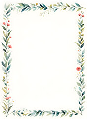 Fototapeta na wymiar minimalist-watercolor-illustration-by-greg-rutkowski-featuring-a-frame-composed-of-red-leafy