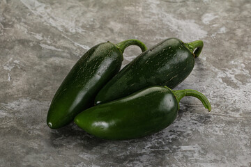 Raw green Mexican jalapeno pepper