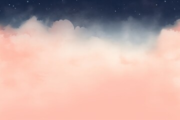 Peach cloud, haze, in the starry night sky. Peach fuzz gradient. Light pink. Peachy background, backdrop, template. Dark saturated blue. Dream. Design, workspace. Dark indigo, navy. Whimsical