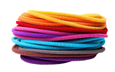 Transforming Ordinary Moments into Extraordinary with Colorful Pipe Cleaners on a White or Clear Surface PNG Transparent Background.