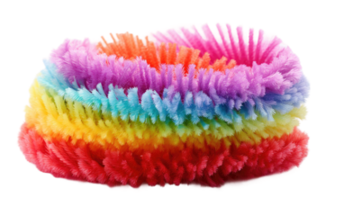 Whirling into Fun and Creativity with a Splash of Colorful Pipe Cleaners on a White or Clear Surface PNG Transparent Background.