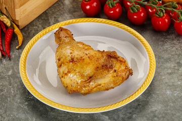 Roasted chicken leg with spices