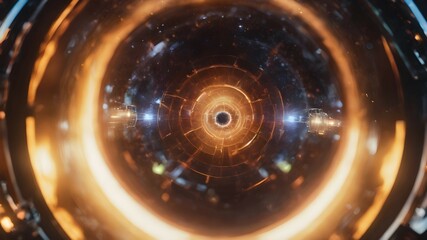 Abstract image of scientific technology. Study of the atom