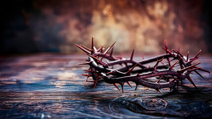 A crown of thorns. Easter week - obrazy, fototapety, plakaty