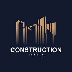 Building Real Estate Apartment Construction Logo, Elegant Premium Rustic Monogram Vector Design