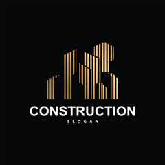 Building Real Estate Apartment Construction Logo, Elegant Premium Rustic Monogram Vector Design