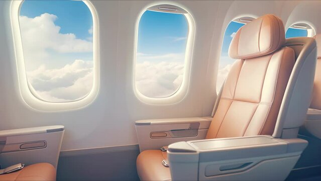 Travel in style and comfort, with the added bonus of a stunning cloudy sky view through the jet window, making your journey truly unforgettable.