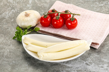 Mozzarella cheese stick heap snack