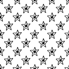 Seamless pattern with cute stars doodle for decorative print, wrapping paper, greeting cards, wallpaper and fabric