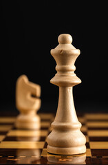 Chessboard and chess pieces. Strategy game