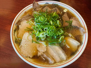 Japanese ramen noodles with pork hot soup