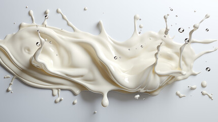 Milk splash and pouring yogurt or cream