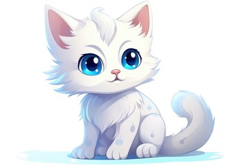 Cartoon White Cat