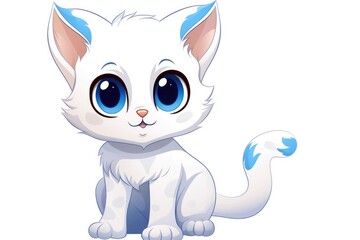Cartoon White Cat