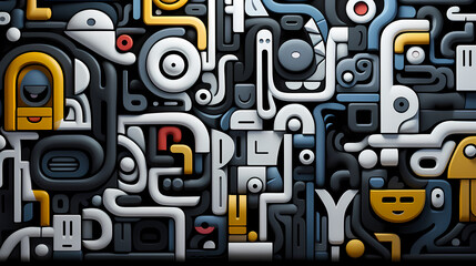 Abstract seamless doodle background, artistic background