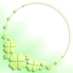 St Patrick's Day Clover Background, lucky green clover leaves background with blank card