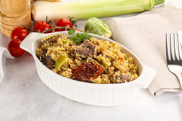 Bulgur with lamb and vegetables