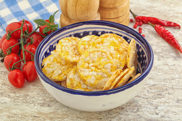 Natural organic grain rice chips