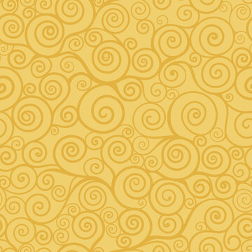 Klimt style inspired abstract seamless pattern, modern art nouveau endless backdrop with geometric shapes, texture for wrapping or digital paper, wallpaper, scrapbooking, textile prints