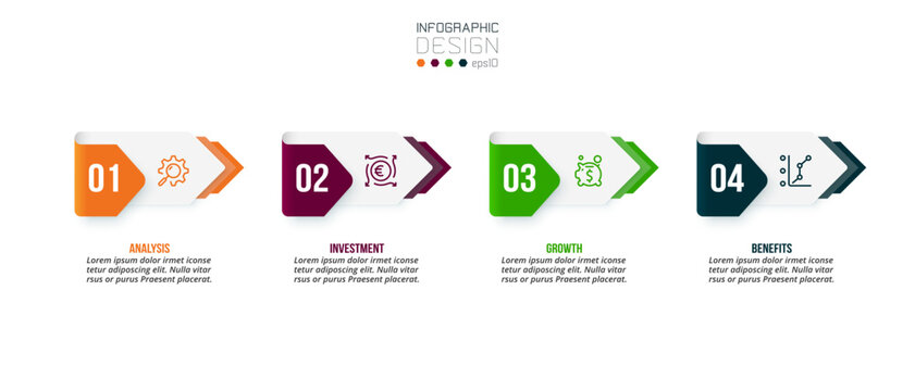 Infographic template business concept with step.

