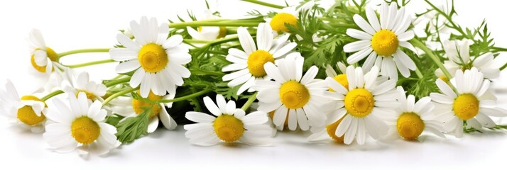 Daisies on a white background