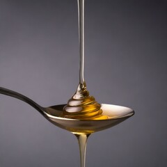 honey dripping from a spoon