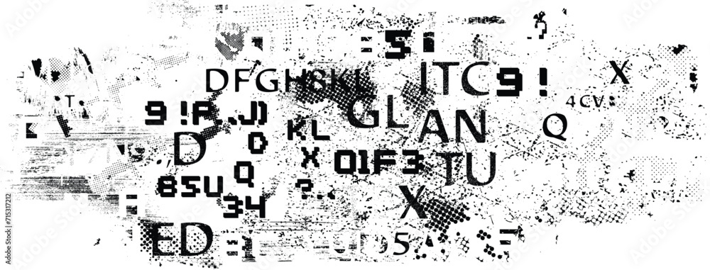 Poster glitch distorted grange shape . noise grungy logo . trendy defect error shapes . glitched frame .gru