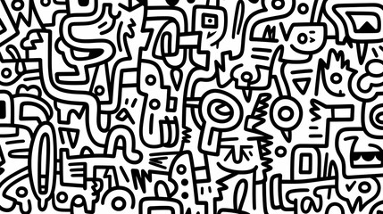 Abstract seamless doodle background, artistic background
