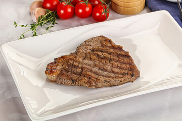 Grilled marble beef steak with sauce