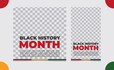 Naklejka na ściany i meble social media post template for Black History month. Black history month African American history celebration, African American History. Celebrated annual. 