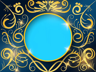 Blue vintage background floral vector
