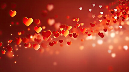 Obraz premium red hearts on pink background, Valentines day background banner, copy space