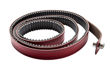 The Bus Serpentine Belt, Directing Energy to Drive Various Vehicle Systems on a White or Clear Surface PNG Transparent Background.