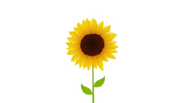 Animated of sunflower backround isolated on white background